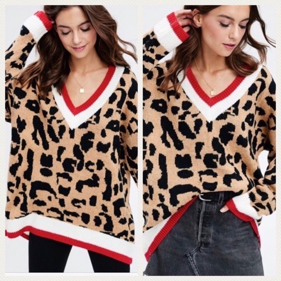 Last!Leopard Contrast Sweater - Picture 3 of 6